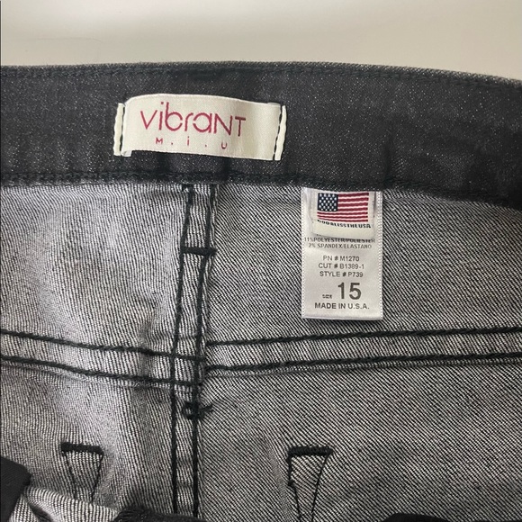 Vibrant Raw Hem distressed Black Washed Jeans Size 15 - Picture 6 of 10